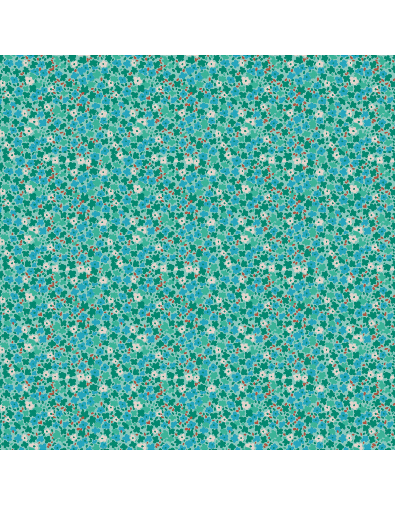 Free Spirit Stannie & Lloyd,  Ditsy in Mint, Fabric Half-Yards