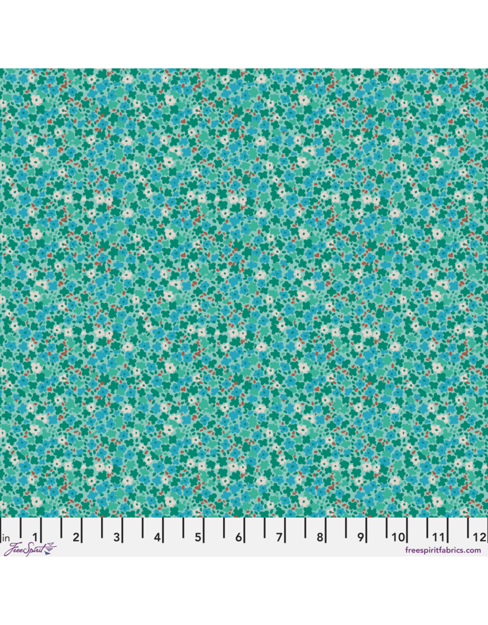 Free Spirit Stannie & Lloyd,  Ditsy in Mint, Fabric Half-Yards