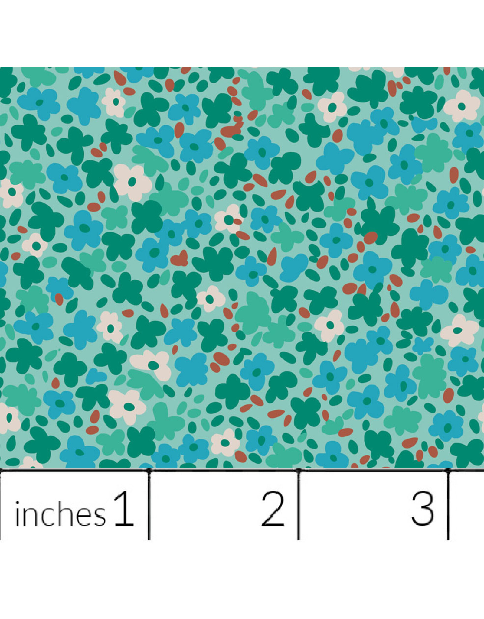 Free Spirit Stannie & Lloyd,  Ditsy in Mint, Fabric Half-Yards