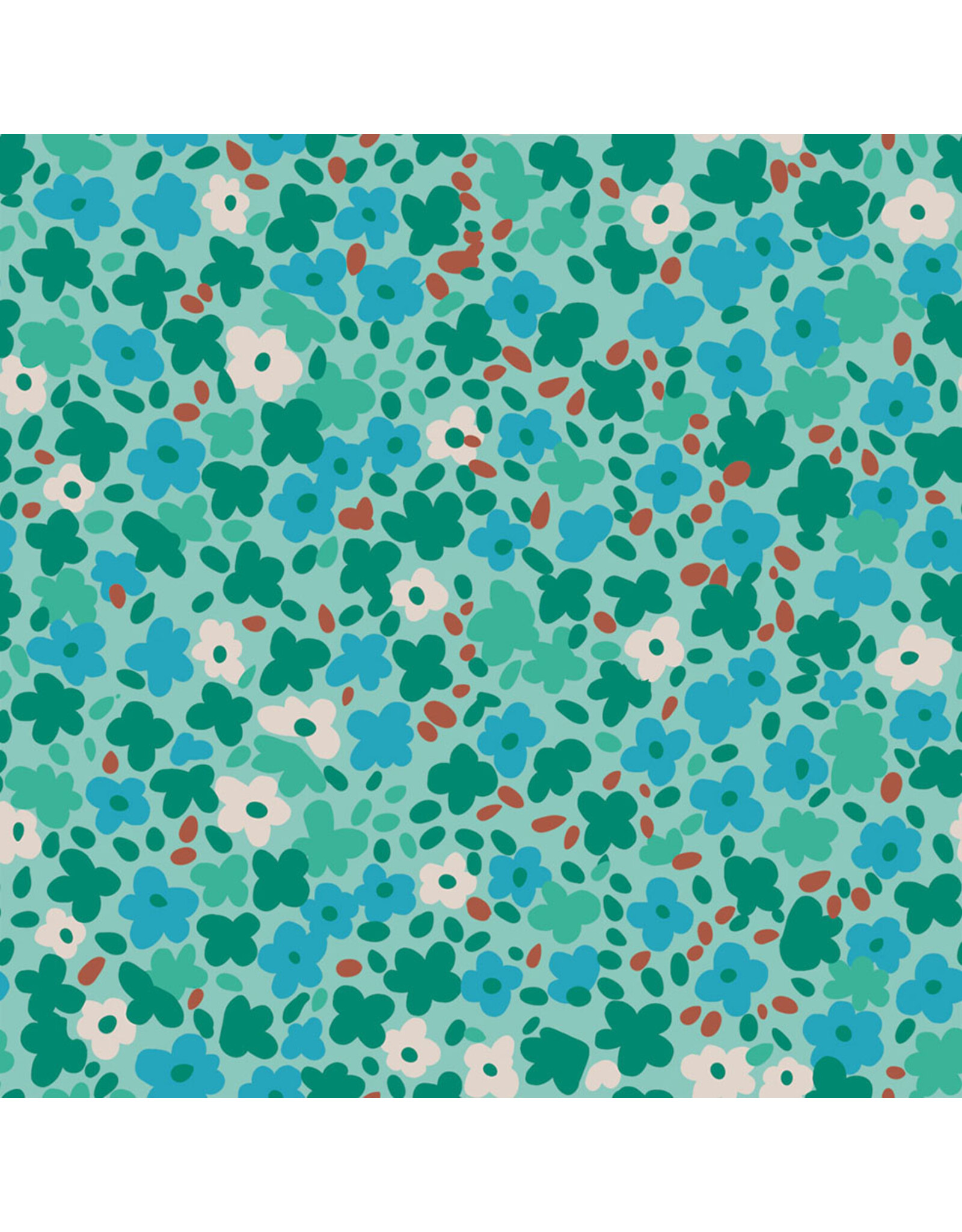 Free Spirit Stannie & Lloyd,  Ditsy in Mint, Fabric Half-Yards