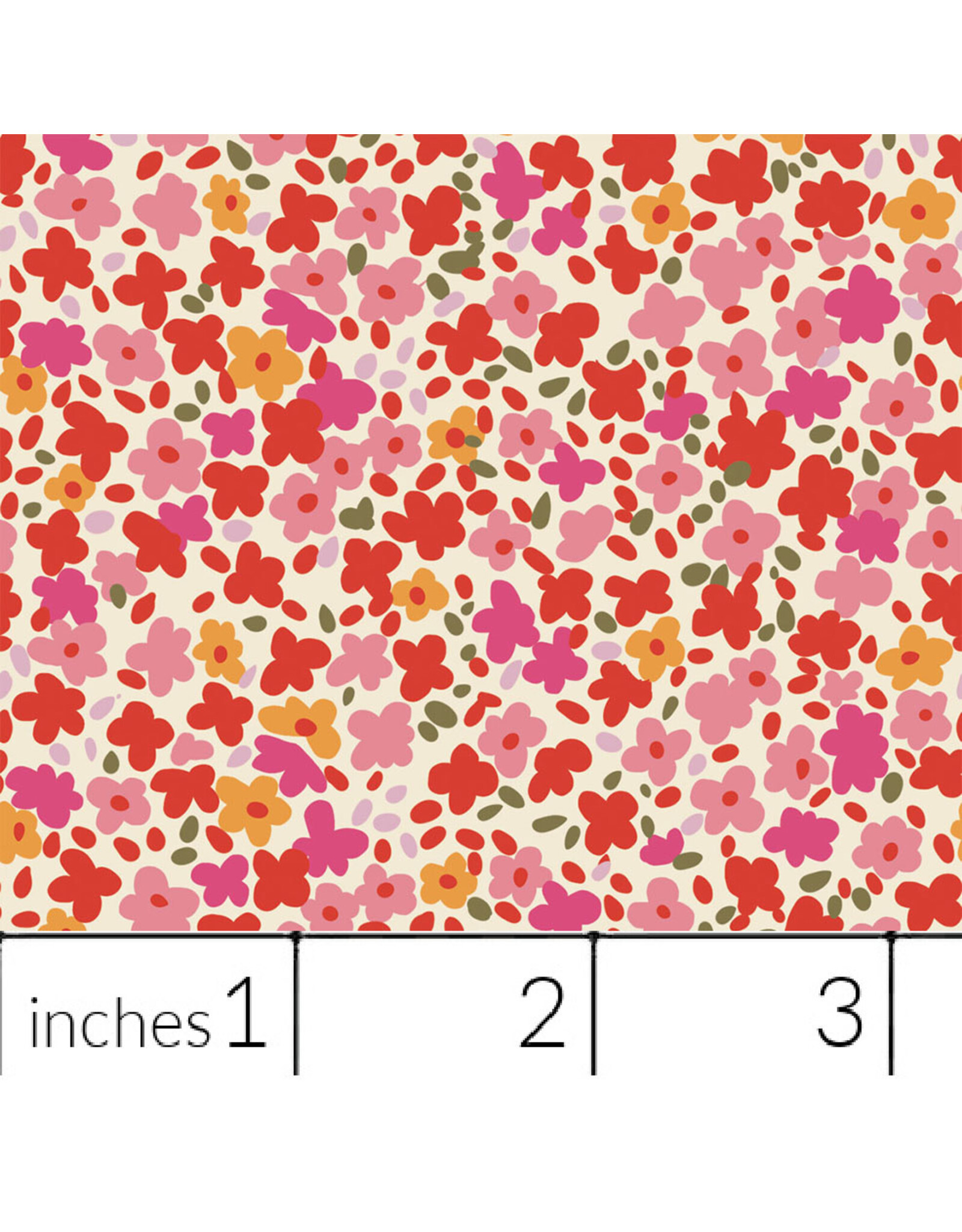 Free Spirit Stannie & Lloyd,  Ditsy in Rosehip, Fabric Half-Yards