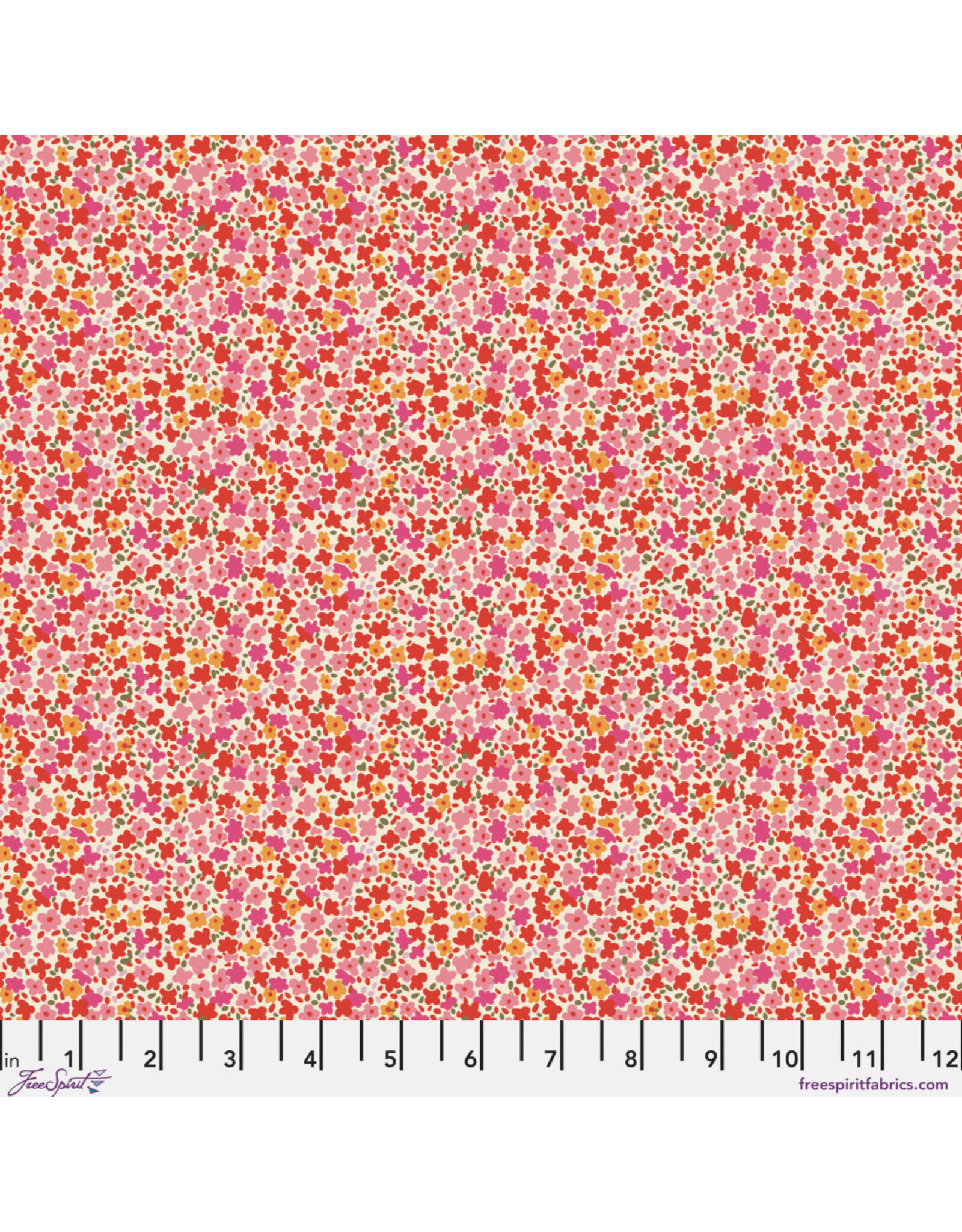 Free Spirit Stannie & Lloyd,  Ditsy in Rosehip, Fabric Half-Yards