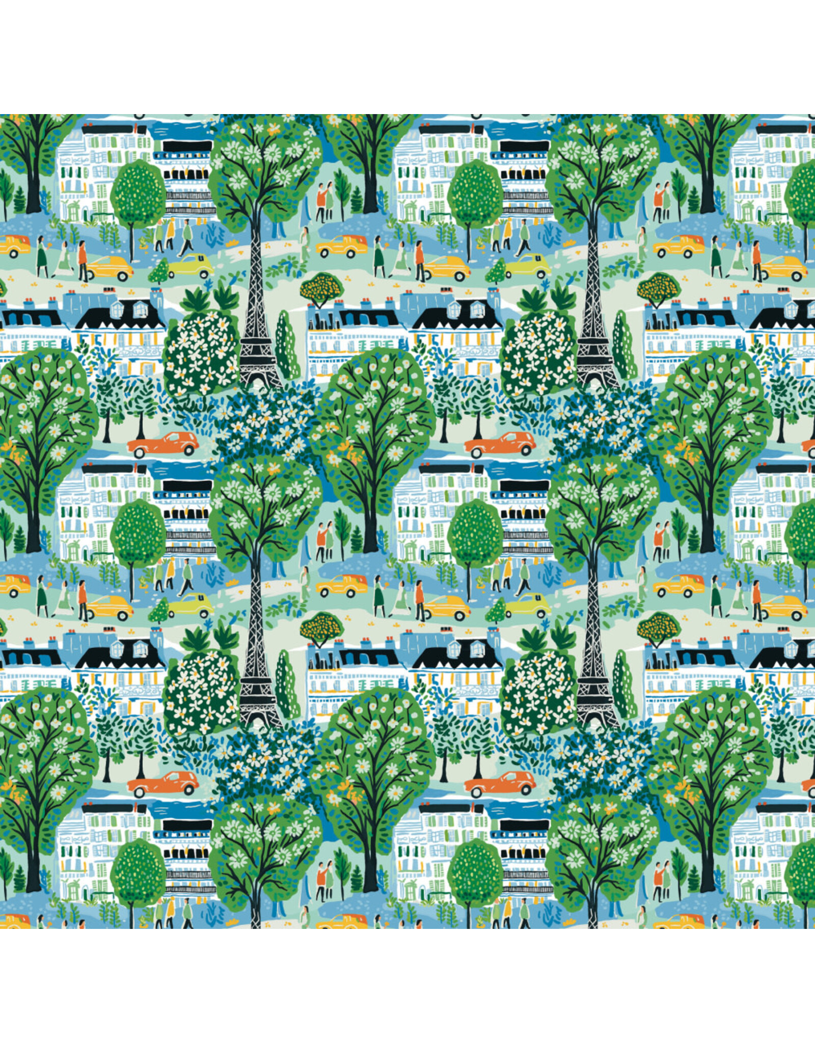 Free Spirit Stannie & Lloyd,  Meet Me in Paris in Sky, Fabric Half-Yards
