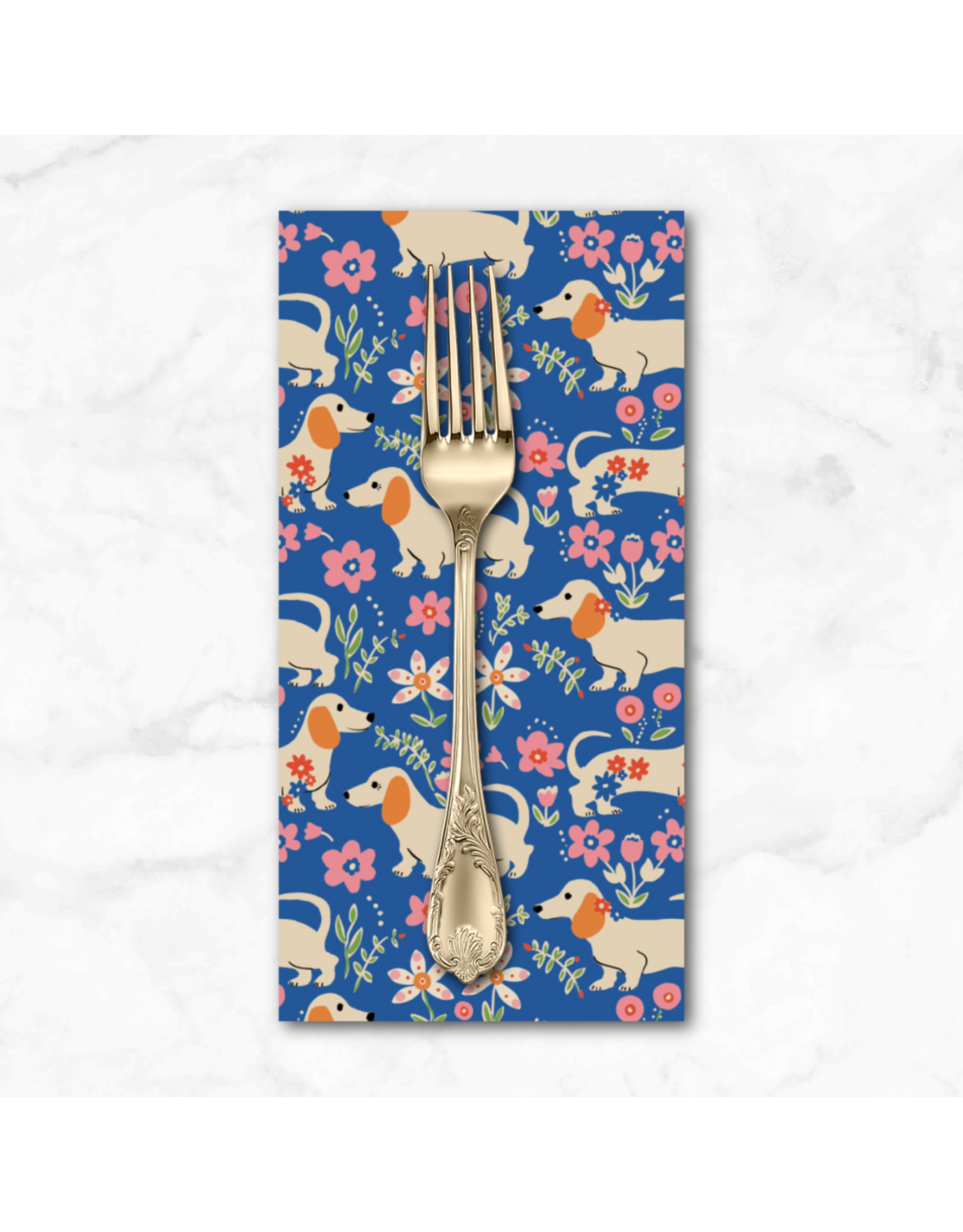 PD'S Free Spirit Collection Stannie & Lloyd, Pemberley Pups in Delft, Dinner Napkin