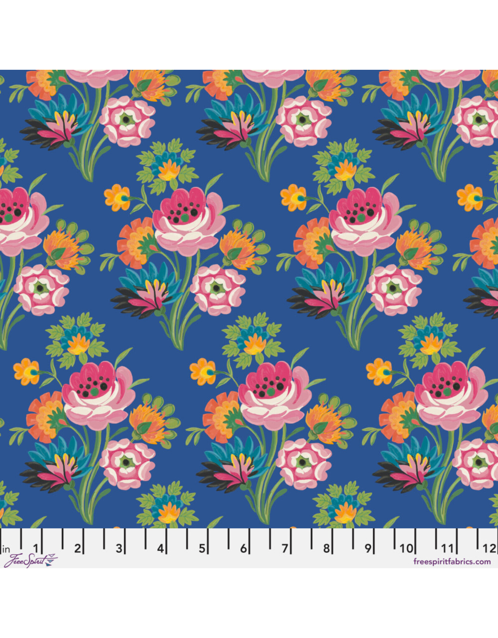 Free Spirit Stannie & Lloyd,  Spilled Tea in Delft, Fabric Half-Yards