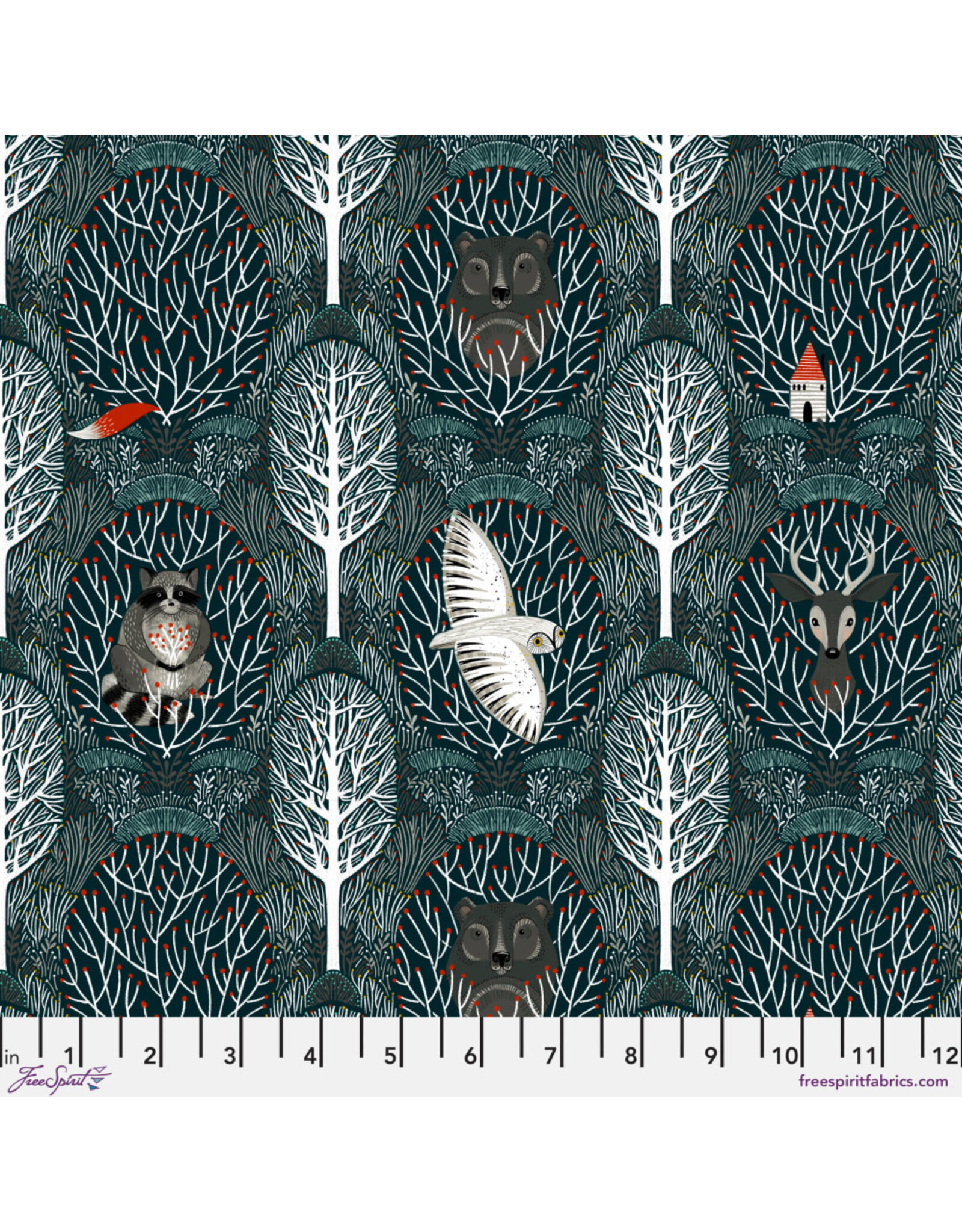 Christmas Collection Silent Night, Woodland Friends in Navy, Dinner Napkin