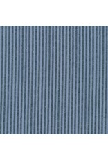 Robert Kaufman Linen, Essex Yarn Dyed Classic Wovens, Narrow Stripe in Denim, Fabric Half-Yards