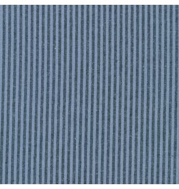 Robert Kaufman Linen, Essex Yarn Dyed Classic Wovens, Narrow Stripe in Denim, Fabric Half-Yards