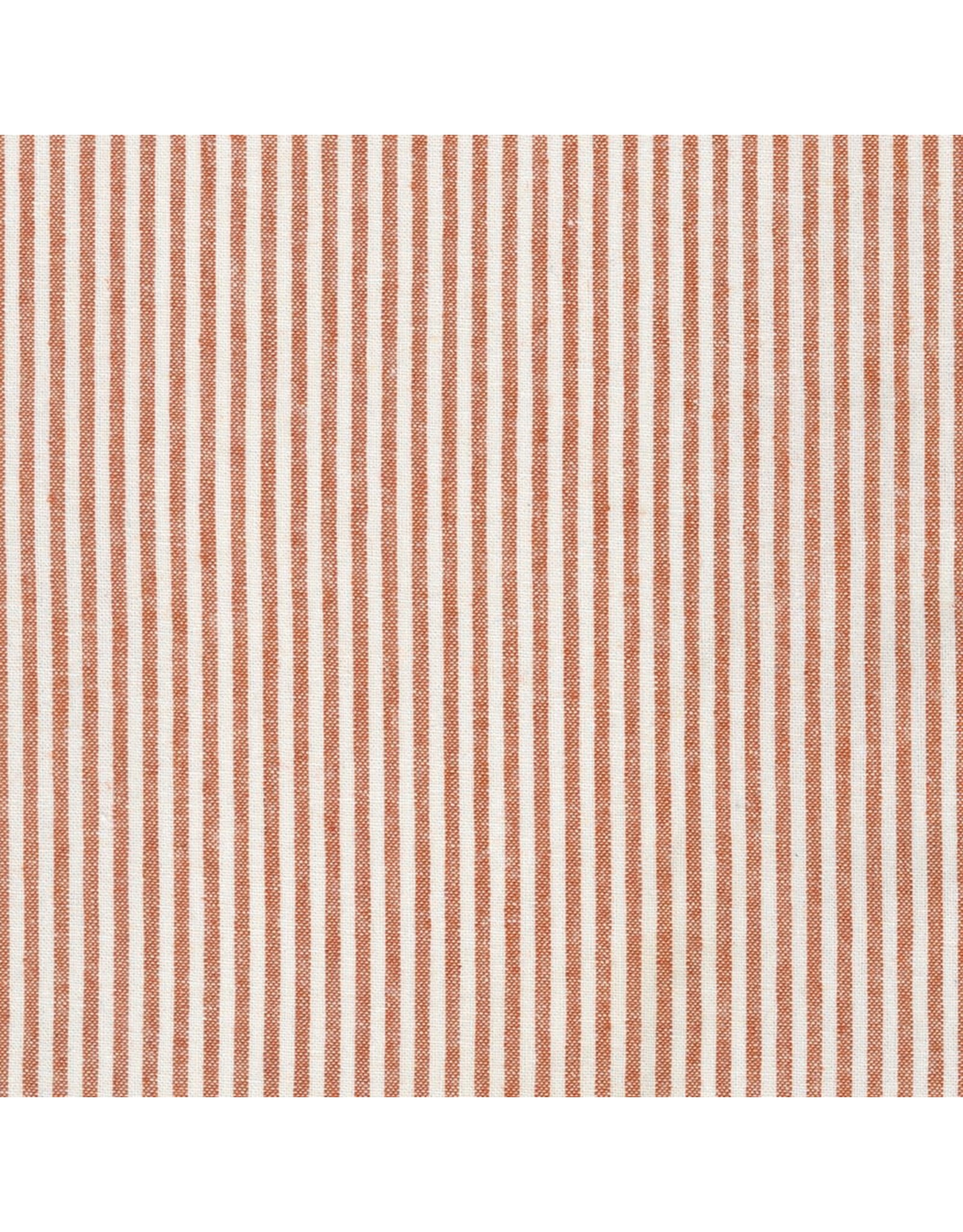 Robert Kaufman Linen, Essex Yarn Dyed Classic Wovens, Narrow Stripe in Strawberry, Fabric Half-Yards