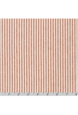 Robert Kaufman Linen, Essex Yarn Dyed Classic Wovens, Narrow Stripe in Strawberry, Fabric Half-Yards