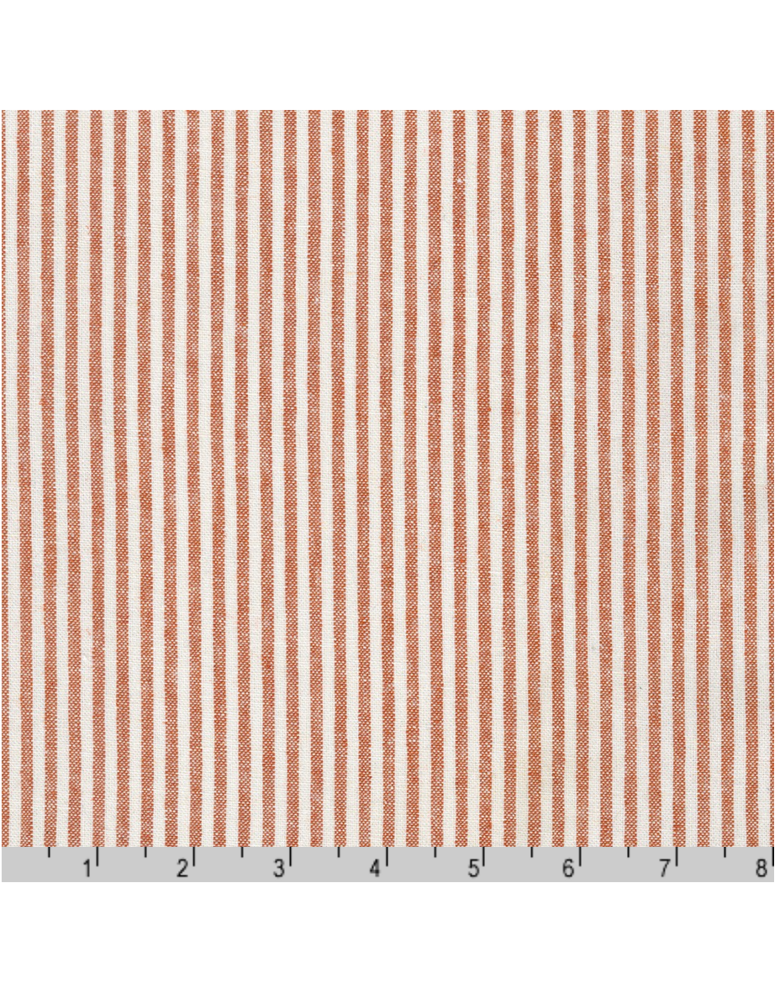 Robert Kaufman Linen, Essex Yarn Dyed Classic Wovens, Narrow Stripe in Strawberry, Fabric Half-Yards