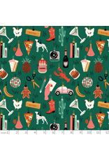 Christmas Collection Merry & Mod, Bright Baubles in Green, Dinner Napkin