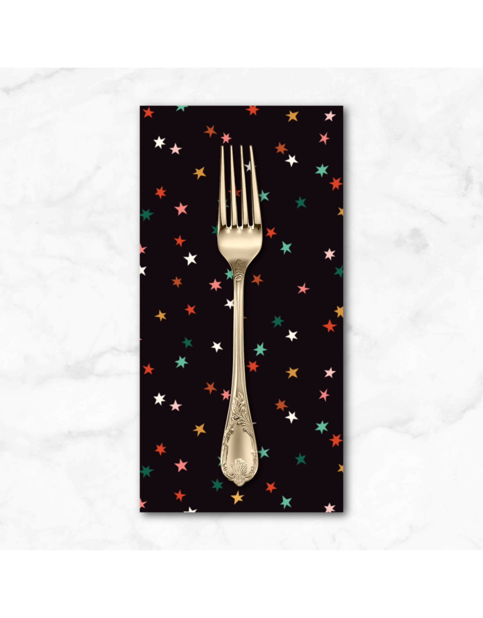 Christmas Collection Merry & Mod, Holiday Sparkle in Black Multi, Dinner Napkin