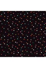 Cloud9 Fabrics Merry & Mod, Holiday Sparkle in Black Multi, Fabric Half-Yards