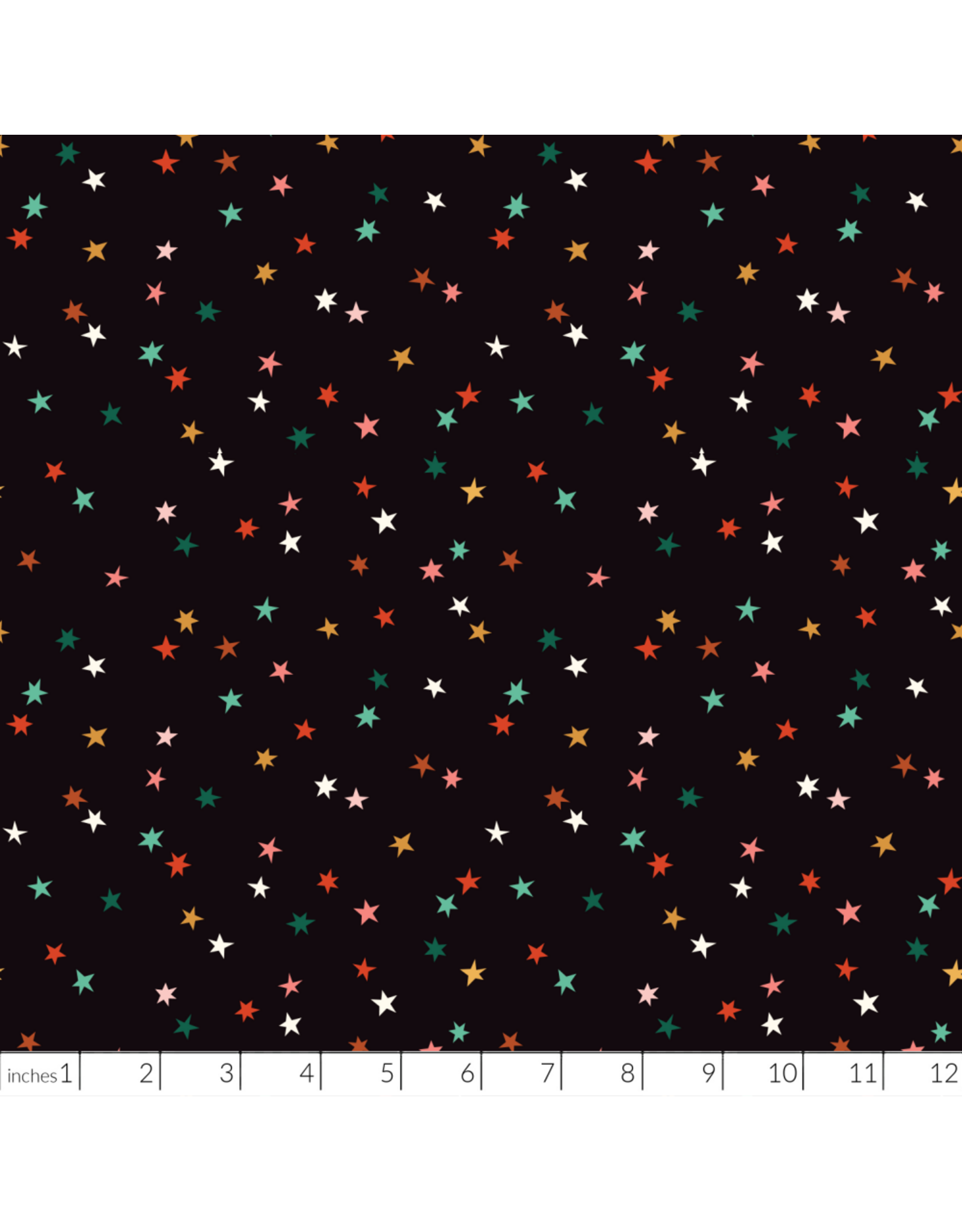 Cloud9 Fabrics Merry & Mod, Holiday Sparkle in Black Multi, Fabric Half-Yards