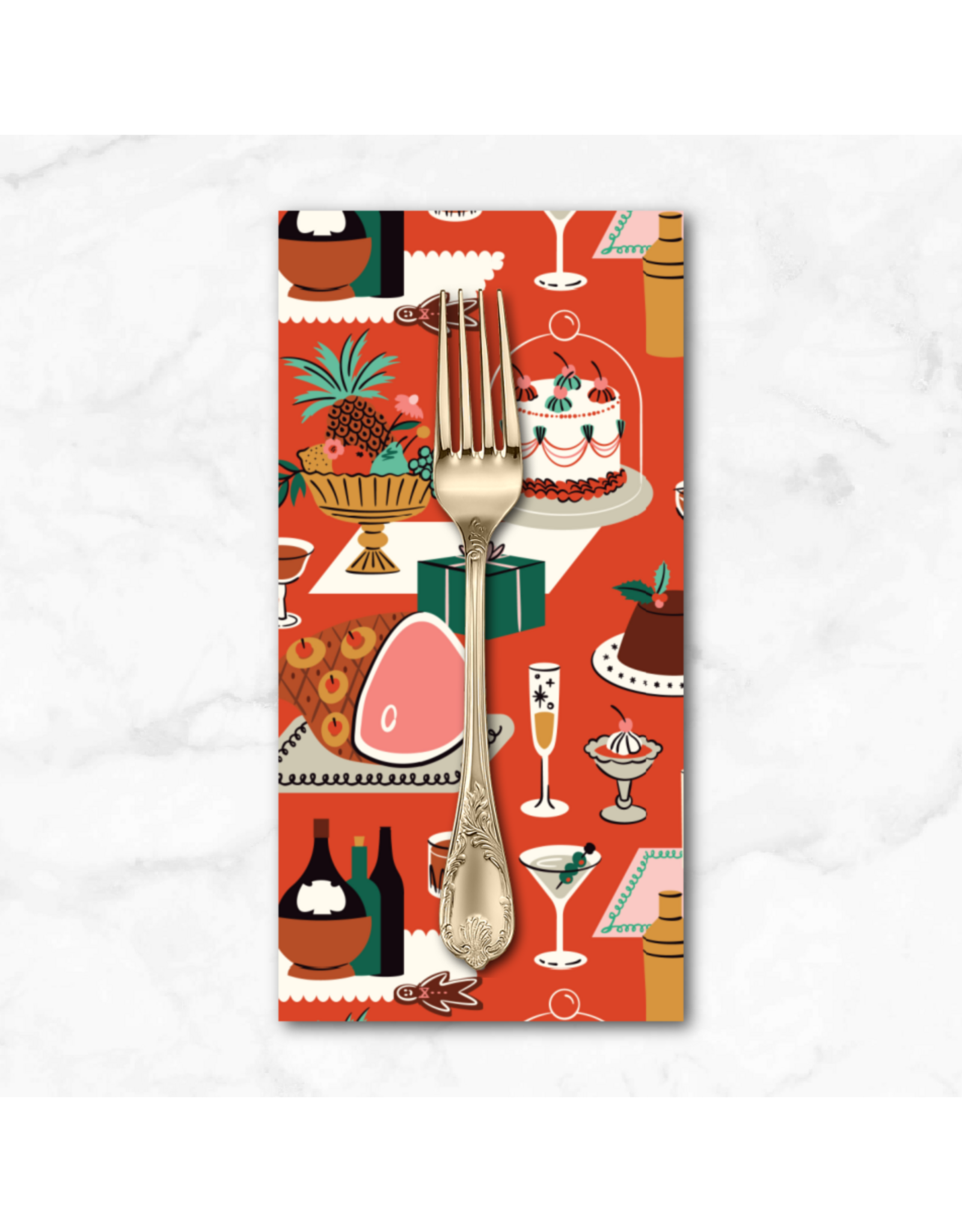 Christmas Collection Merry & Mod, Holiday Soirée in Red, Dinner Napkin