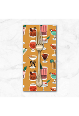Christmas Collection Merry & Mod, Tinsel & Tinis in Gold, Dinner Napkin