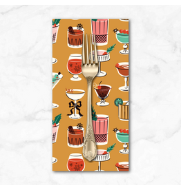 Christmas Collection Merry & Mod, Tinsel & Tinis in Gold, Dinner Napkin