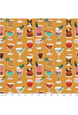 Christmas Collection Merry & Mod, Tinsel & Tinis in Gold, Dinner Napkin
