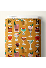 Cloud9 Fabrics Merry & Mod, Tinsel & Tinis in Gold, Fabric Half-Yards