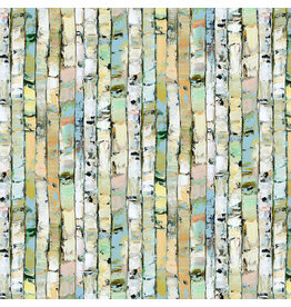 Figo Canoe Lake, Stripe in Light Green, Fabric Half-Yards