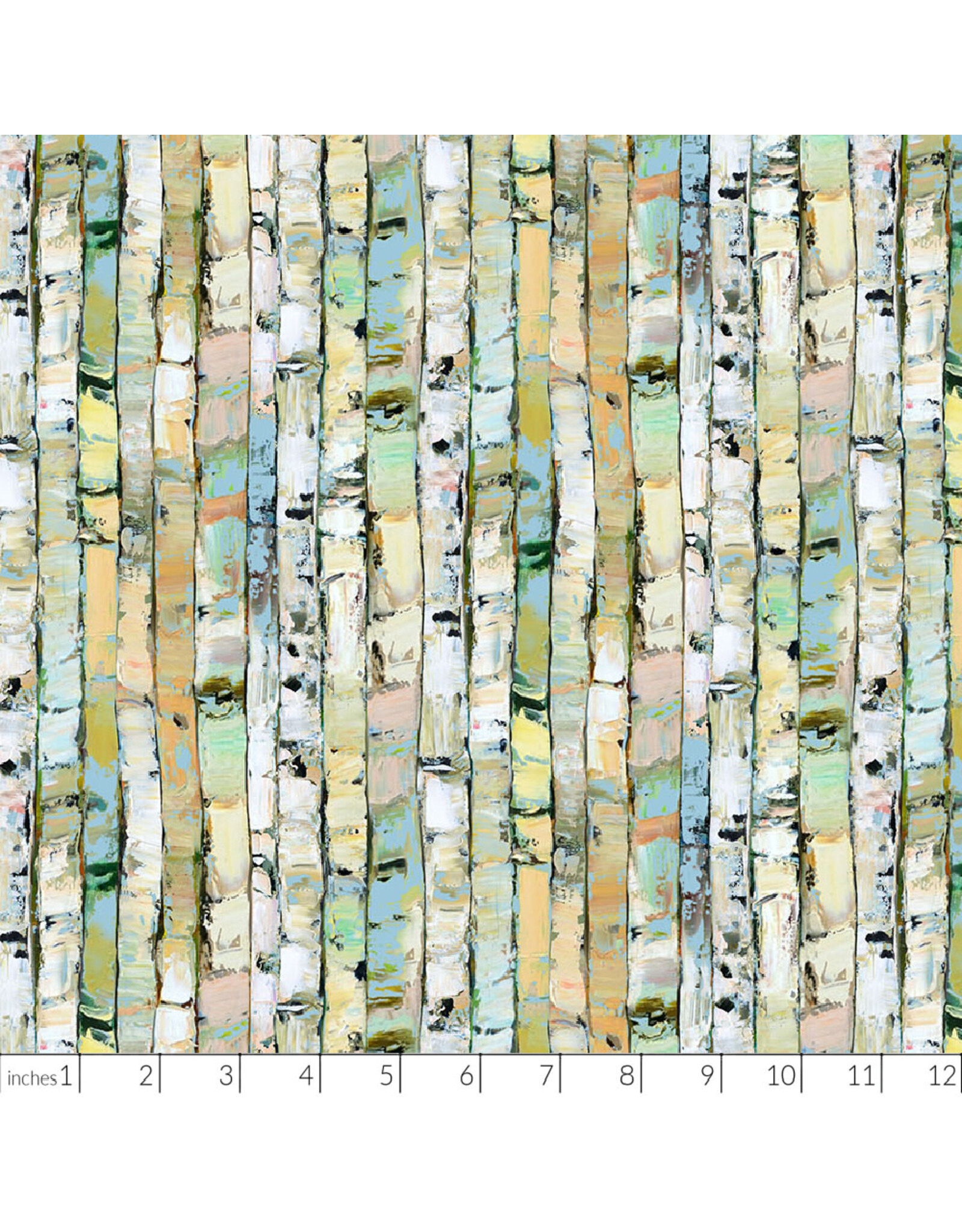 Figo Canoe Lake, Stripe in Light Green, Fabric Half-Yards