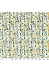 Figo Canoe Lake, Stripe in Light Green, Fabric Half-Yards