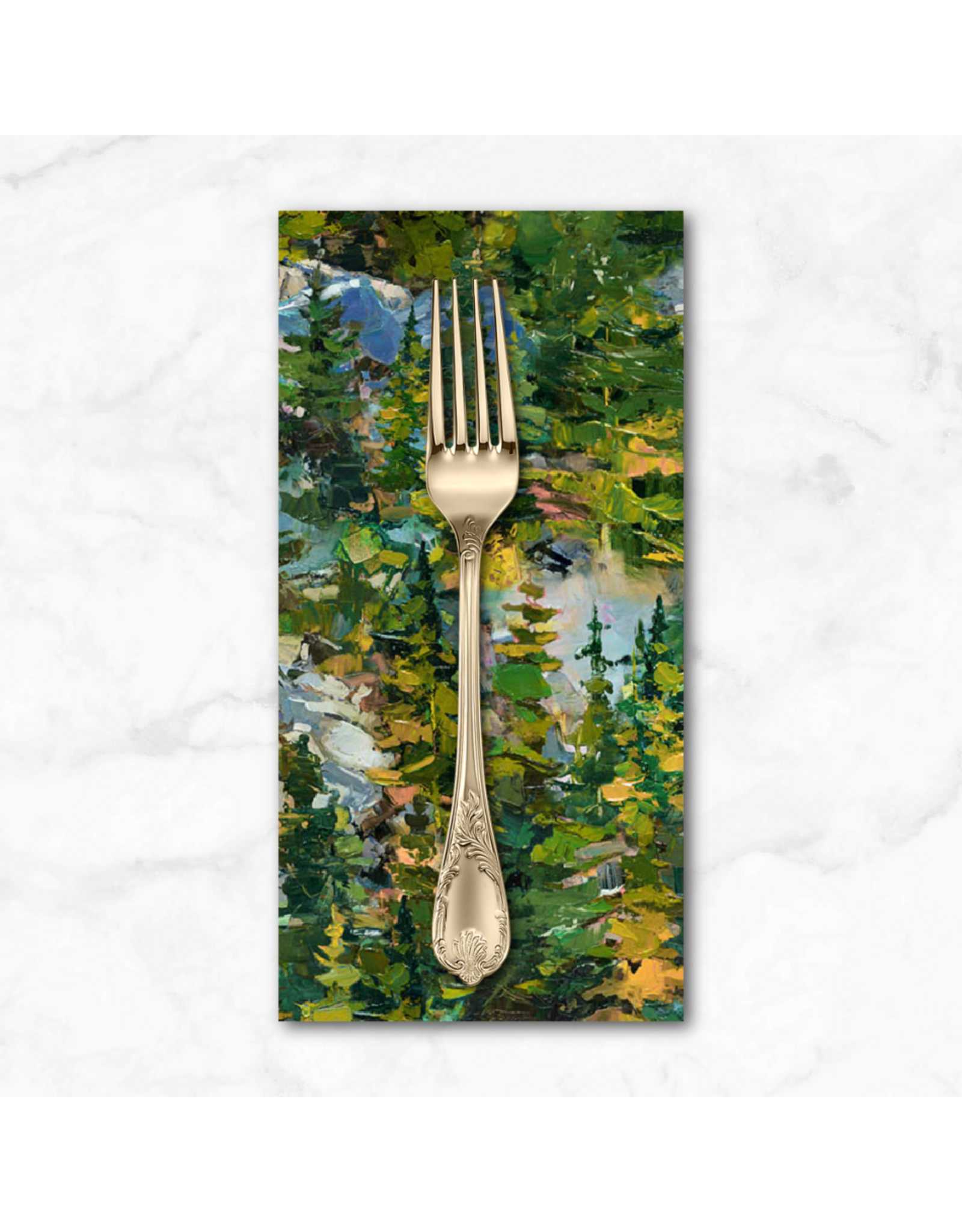 PD's Figo Collection Canoe Lake, Trees in Green,  Dinner Napkin