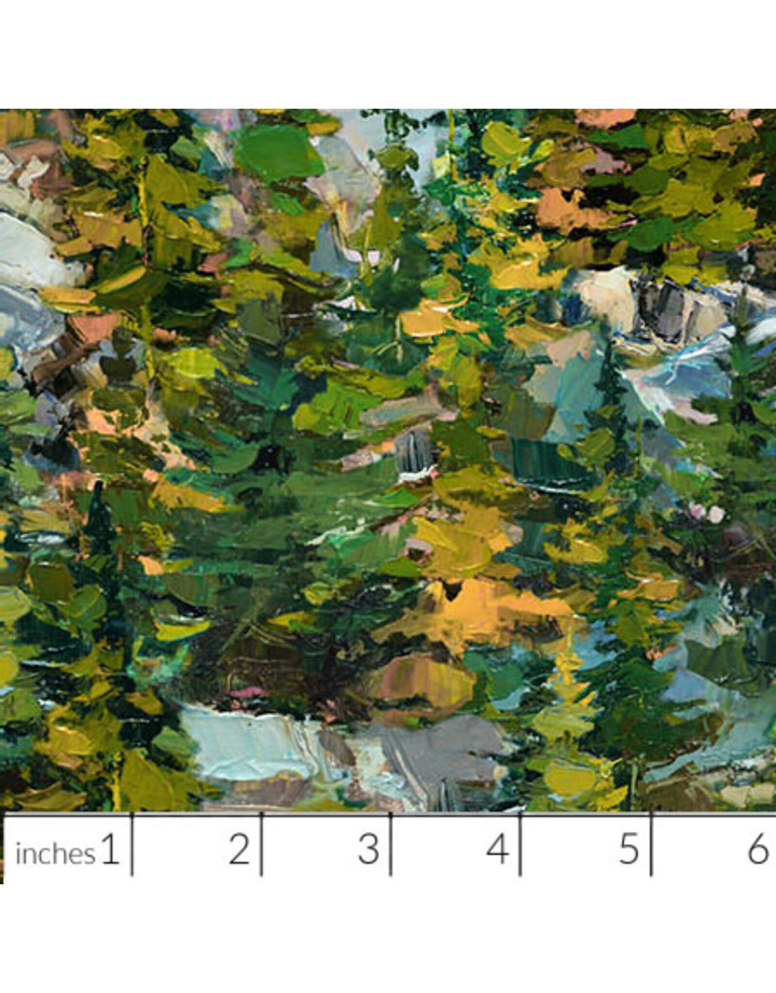 Figo Canoe Lake, Trees in Green, Fabric Half-Yards