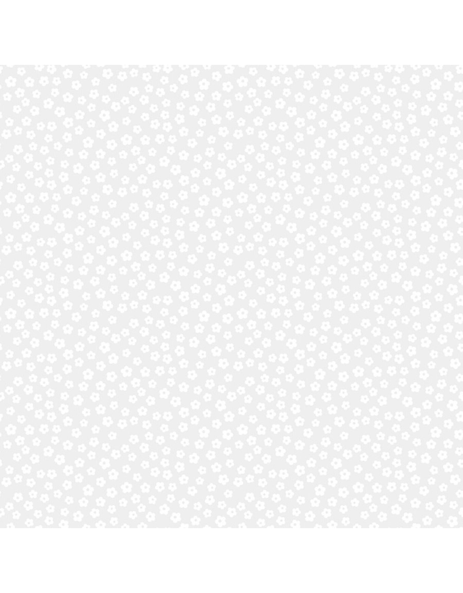 Figo Basically Black & White, White on White Blossom, Fabric Half-Yards
