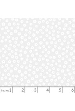 Figo Basically Black & White, White on White Blossom, Fabric Half-Yards