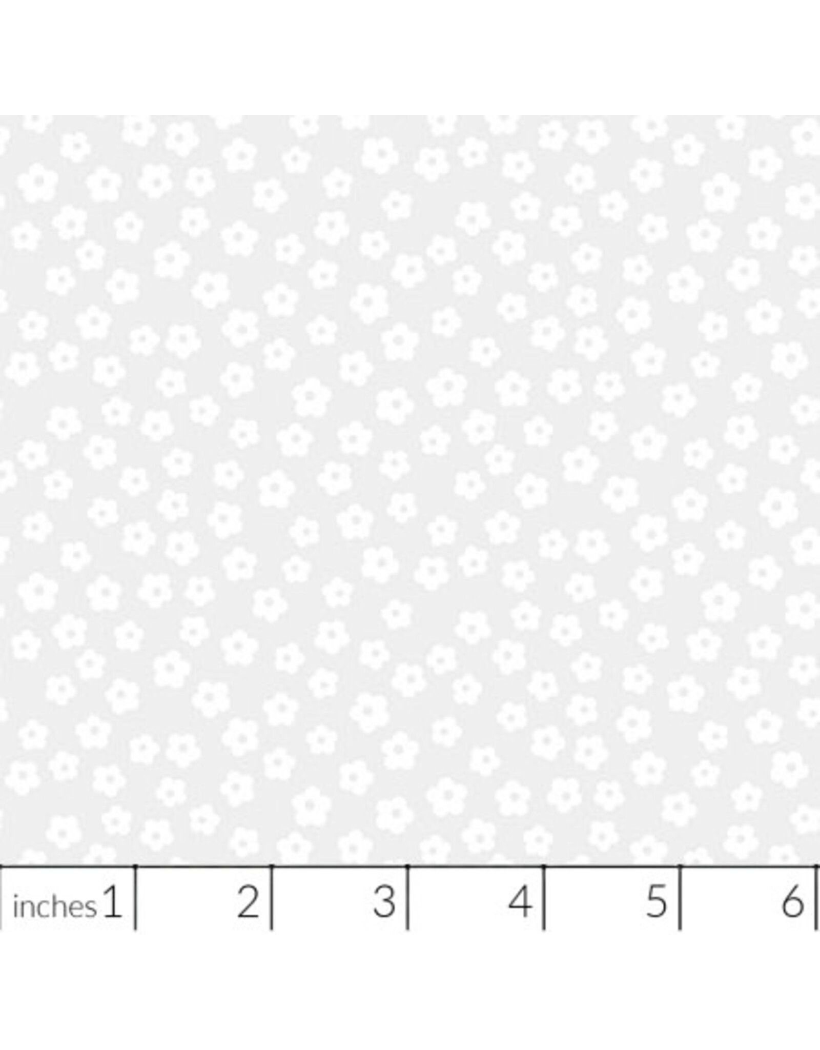 Figo Basically Black & White, White on White Blossom, Fabric Half-Yards