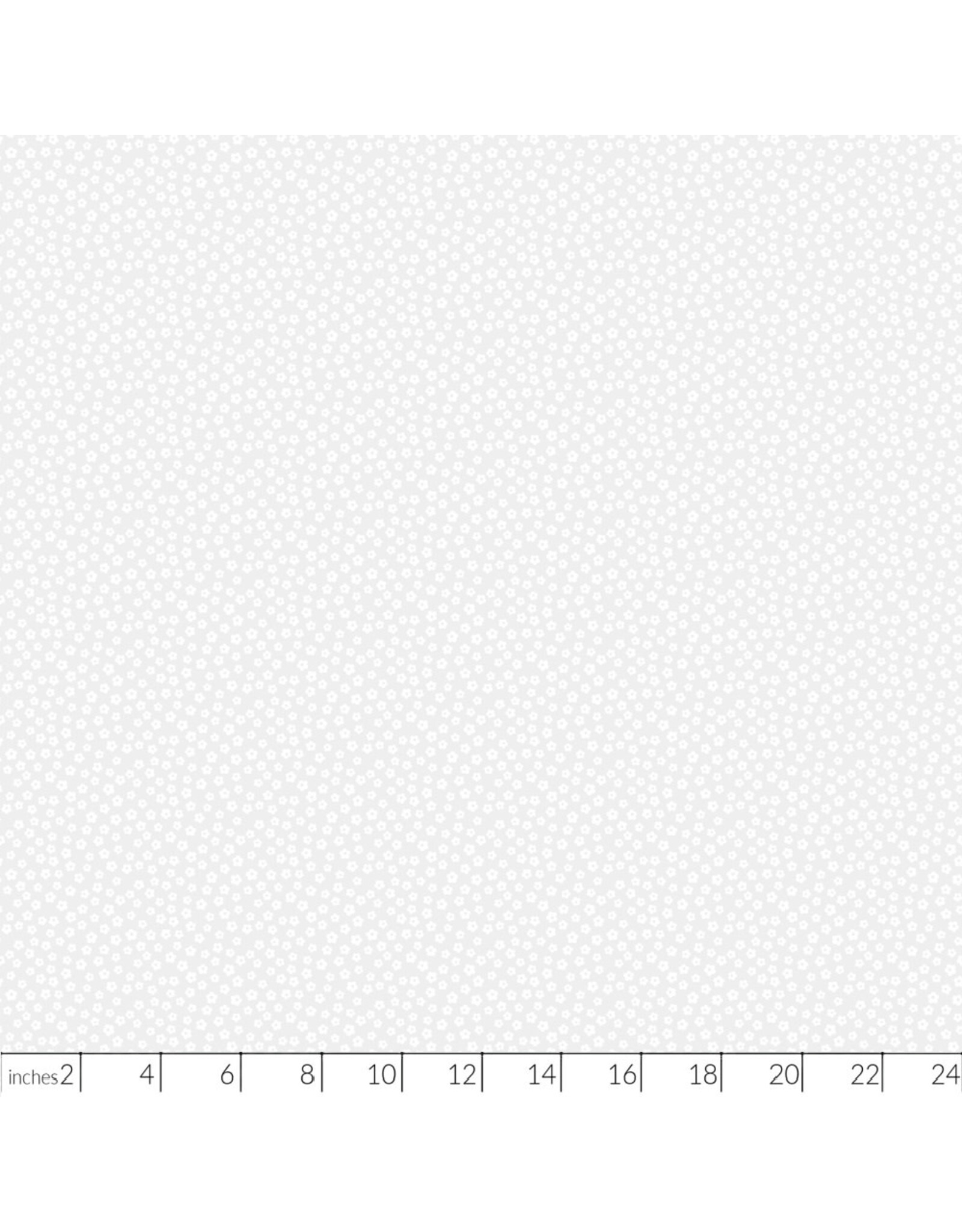 Figo Basically Black & White, White on White Blossom, Fabric Half-Yards