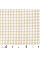 Robert Kaufman Carolina Gingham, 1/8” in Sand, Lightweight Yarn Dyed Woven, Fabric Half-Yards