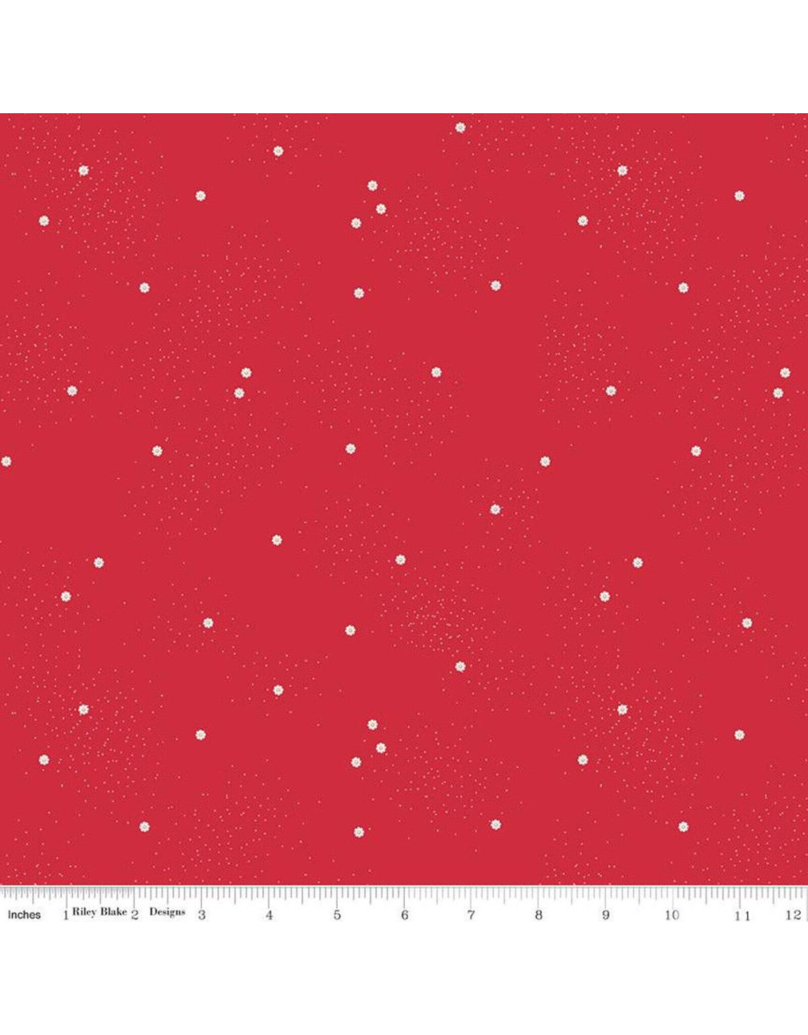 Riley Blake Fabrics Dainty Daisy in Riley Red,  Fabric Half-Yards