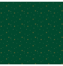 Riley Blake Fabrics Sparkler Snowflake in Christmas Green,  Fabric Half-Yards
