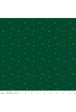 Riley Blake Fabrics Sparkler Snowflake in Christmas Green,  Fabric Half-Yards