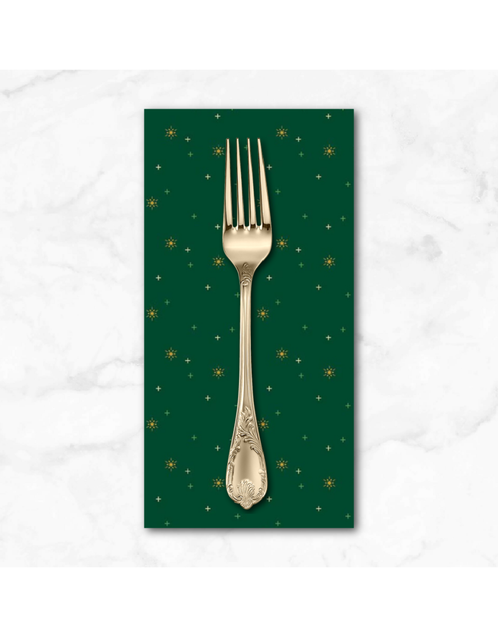 Christmas Collection Sparkler Snowflake in Christmas Green, Dinner Napkin