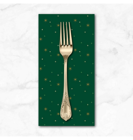 Christmas Collection Sparkler Snowflake in Christmas Green, Dinner Napkin