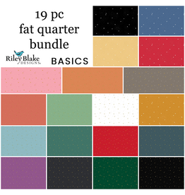 Riley Blake Fabrics Riley Blake Basics, Dainty Daisy & Sparkler, Fat Quarter Bundle - 19 pc.