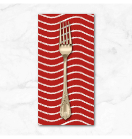 Christmas Collection Gingerbread, Icing Stripe in Red, Dinner Napkin