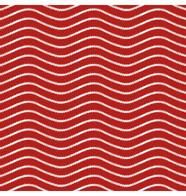J. Wecker Frisch Gingerbread, Icing Stripe in Red, Fabric Half-Yards