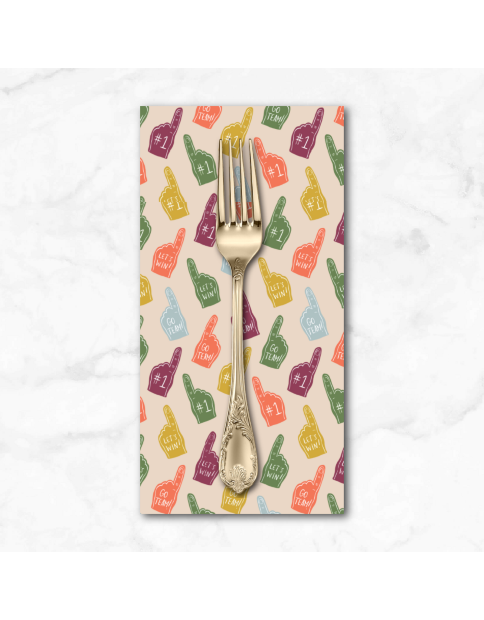 PD's Cloud9 Collection Touchdowns & Tailwags, Foam Fanatics in Oat, Dinner Napkin