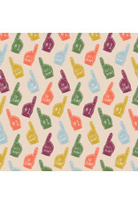 Cloud9 Fabrics Touchdowns & Tailwags, Foam Fanatics in Oat, Fabric Half-Yards