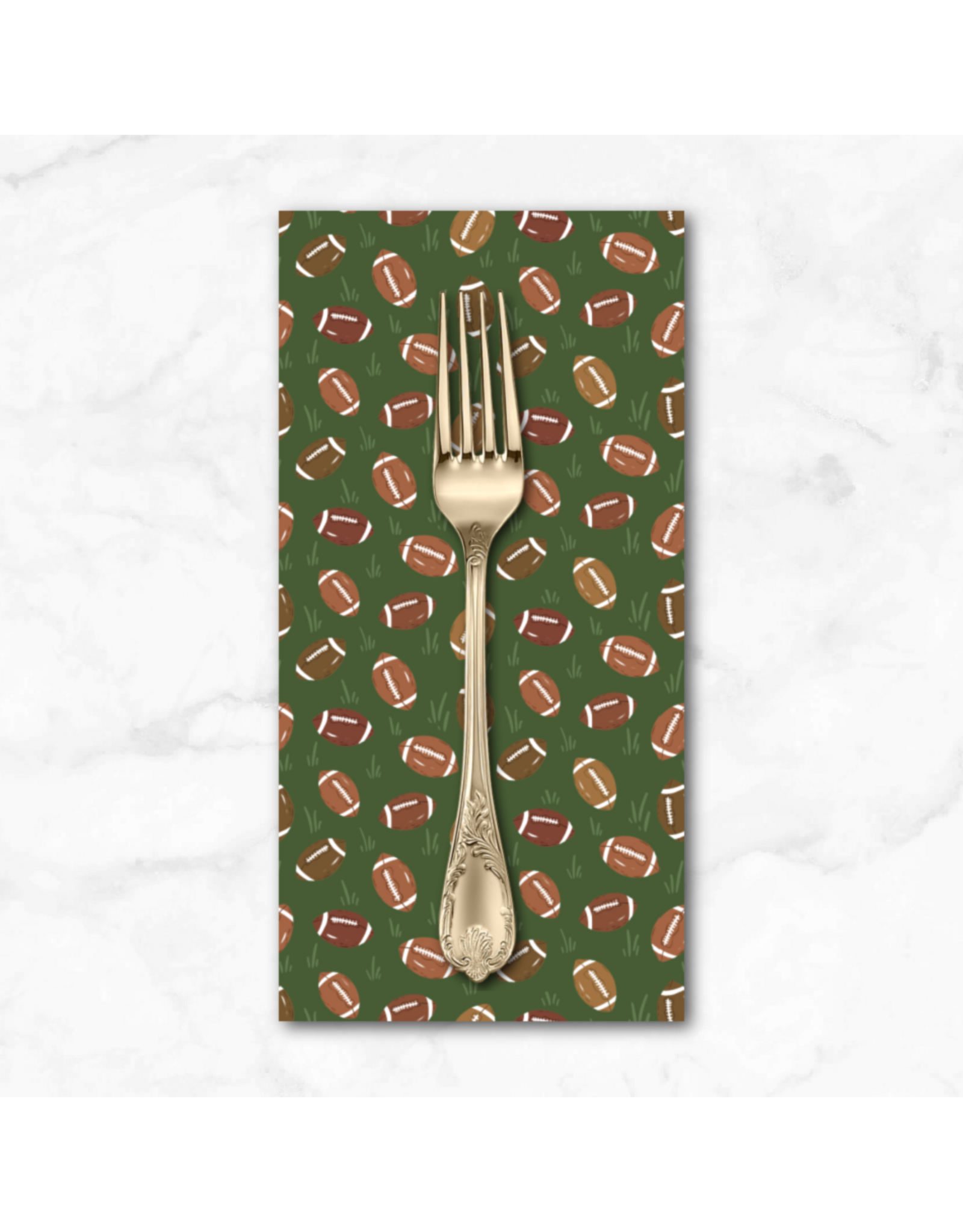 PD's Cloud9 Collection Touchdowns & Tailwags, Pass the Pigskin in Green Brown, Dinner Napkin