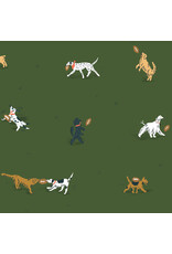 Cloud9 Fabrics Touchdowns & Tailwags, Playing Field in Green, Fabric Half-Yards