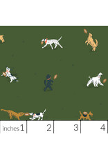 Cloud9 Fabrics Touchdowns & Tailwags, Playing Field in Green, Fabric Half-Yards