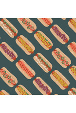 Cloud9 Fabrics Touchdowns & Tailwags, Tailgate Treats in Teal, Fabric Half-Yards