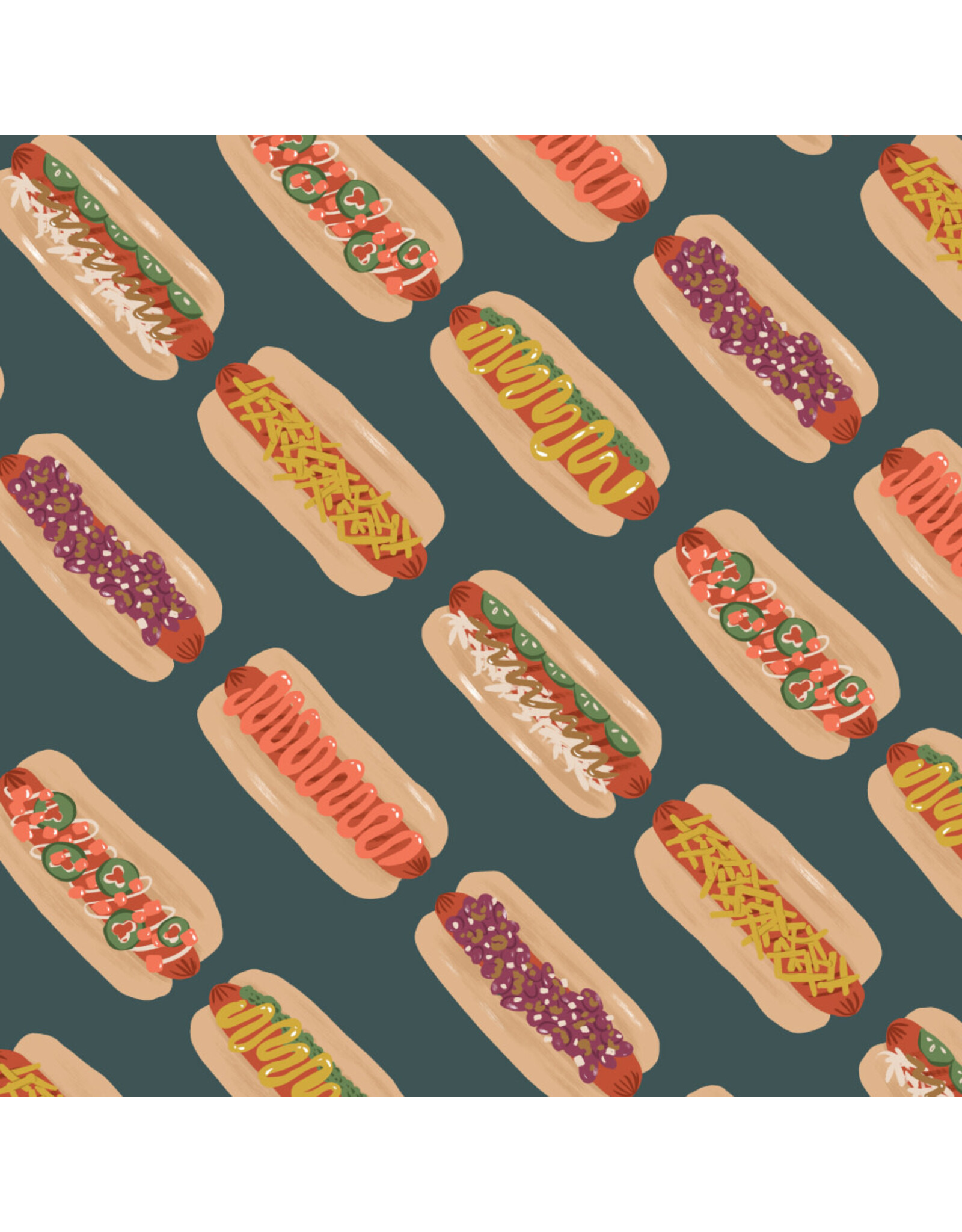 Cloud9 Fabrics Touchdowns & Tailwags, Tailgate Treats in Teal, Fabric Half-Yards