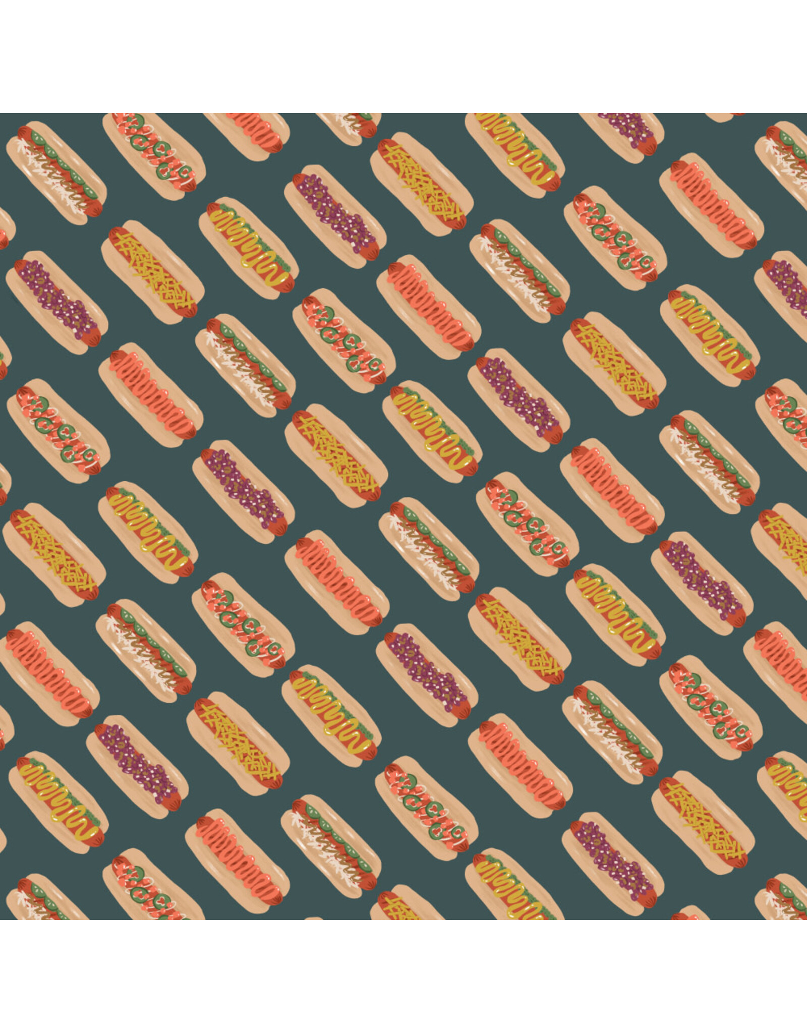 Cloud9 Fabrics Touchdowns & Tailwags, Tailgate Treats in Teal, Fabric Half-Yards
